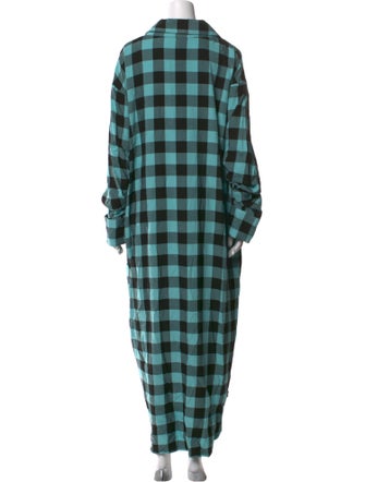 Jeremy Scott Plaid Print Long Dress