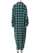 Jeremy Scott Plaid Print Long Dress