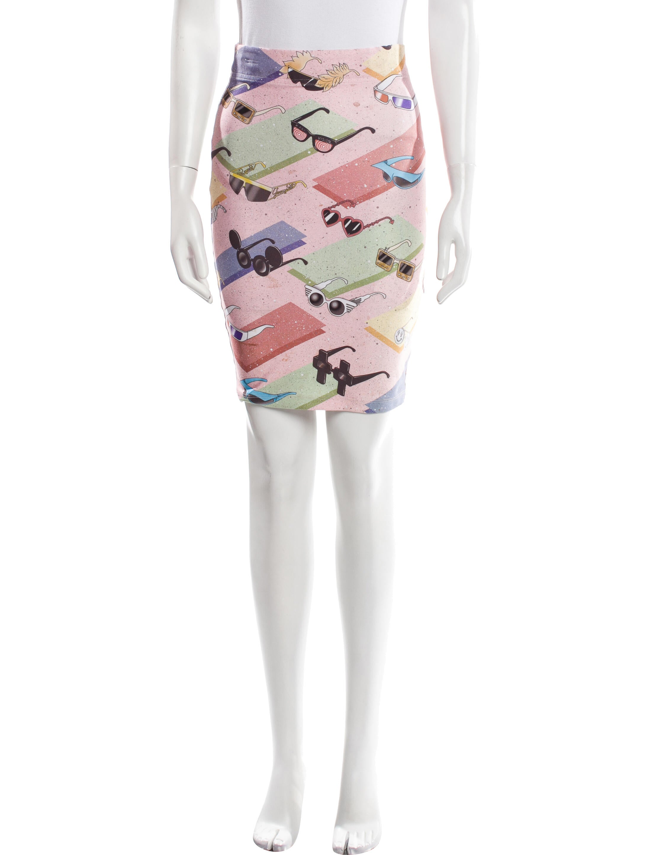 Jeremy Scott Printed Knee-Length Skirt