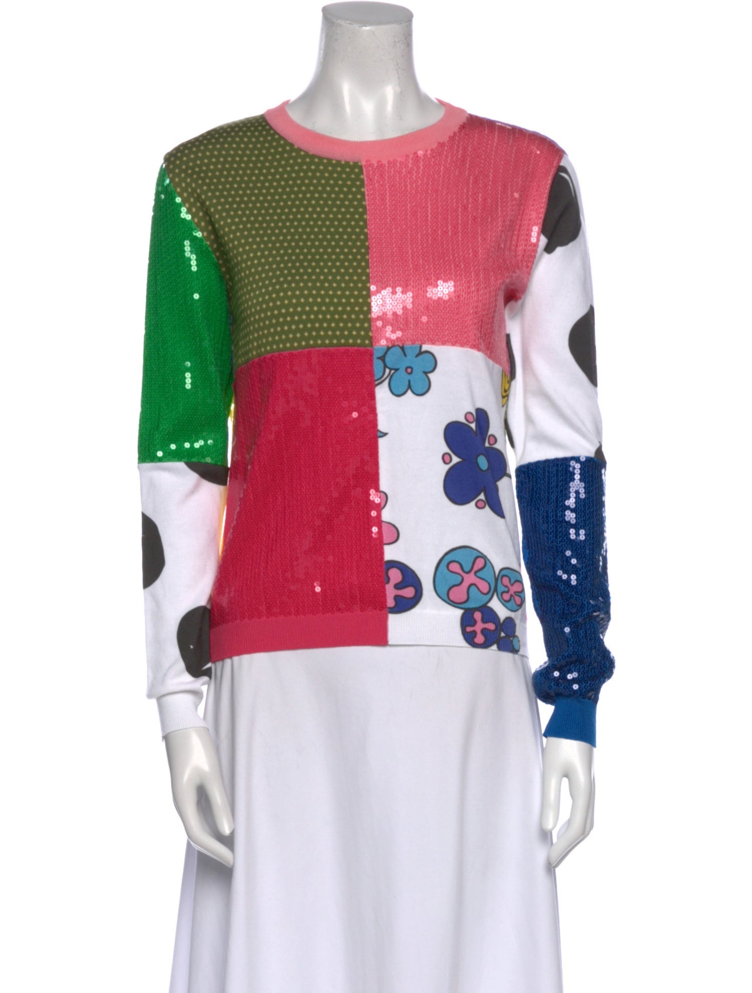 Jeremy Scott Printed Crew Neck Sweater