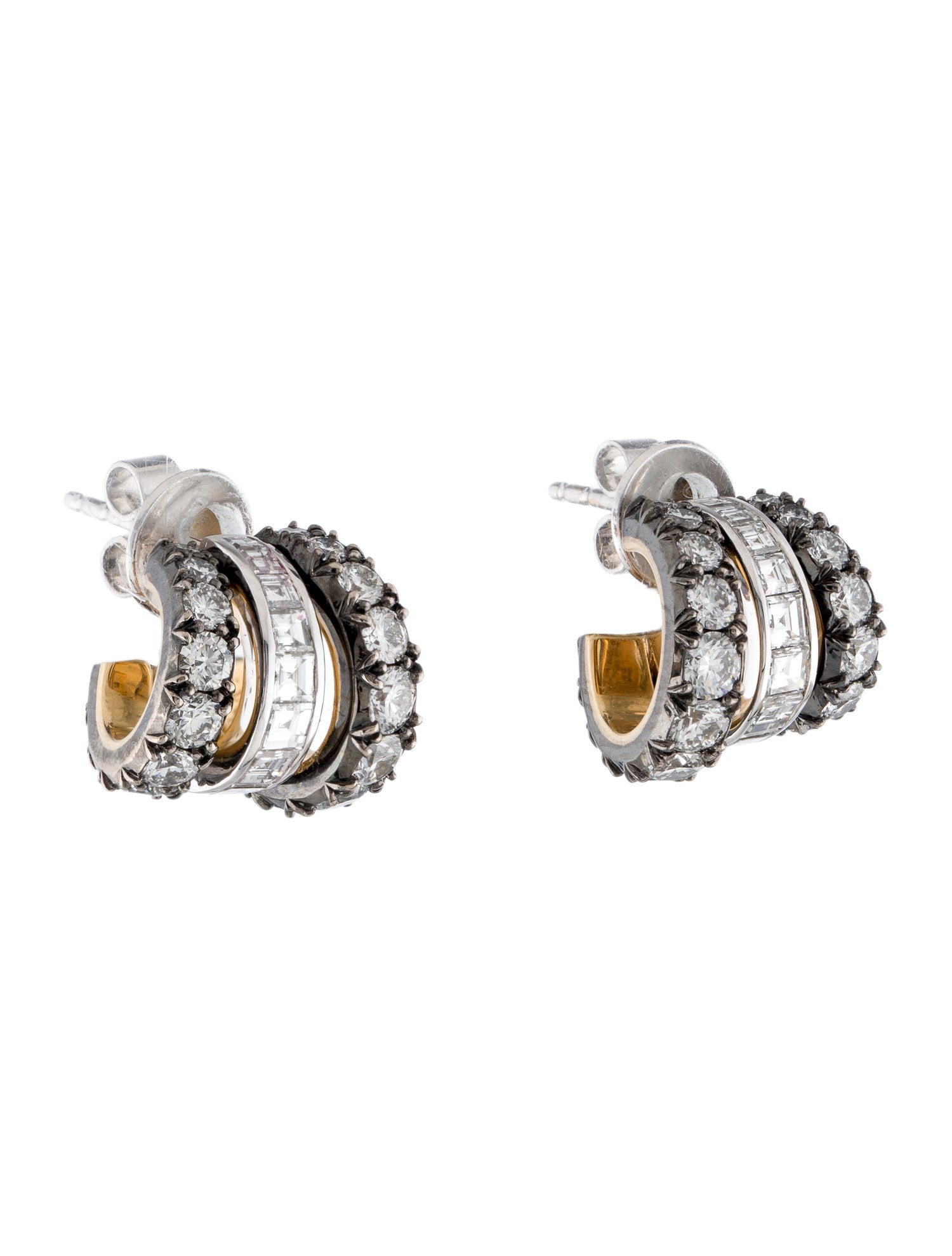 Jessica McCormack 18K Diamond Tripset Hoops