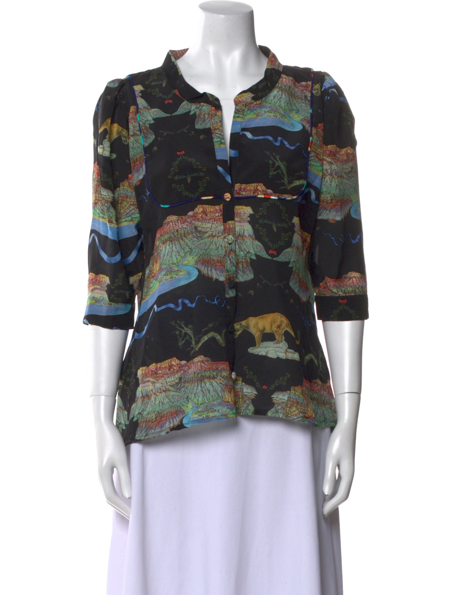 Jessie Western Silk Printed Blouse