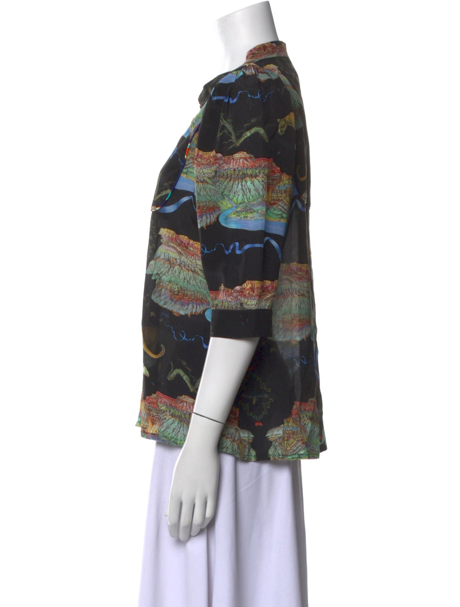 Jessie Western Silk Printed Blouse