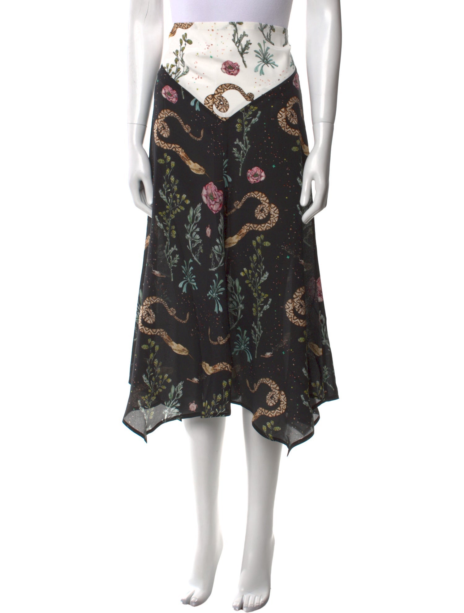 Jessie Western Silk Midi Length Skirt