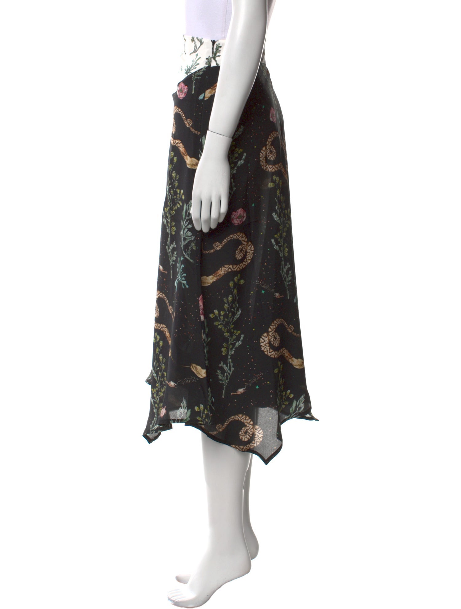 Jessie Western Silk Midi Length Skirt