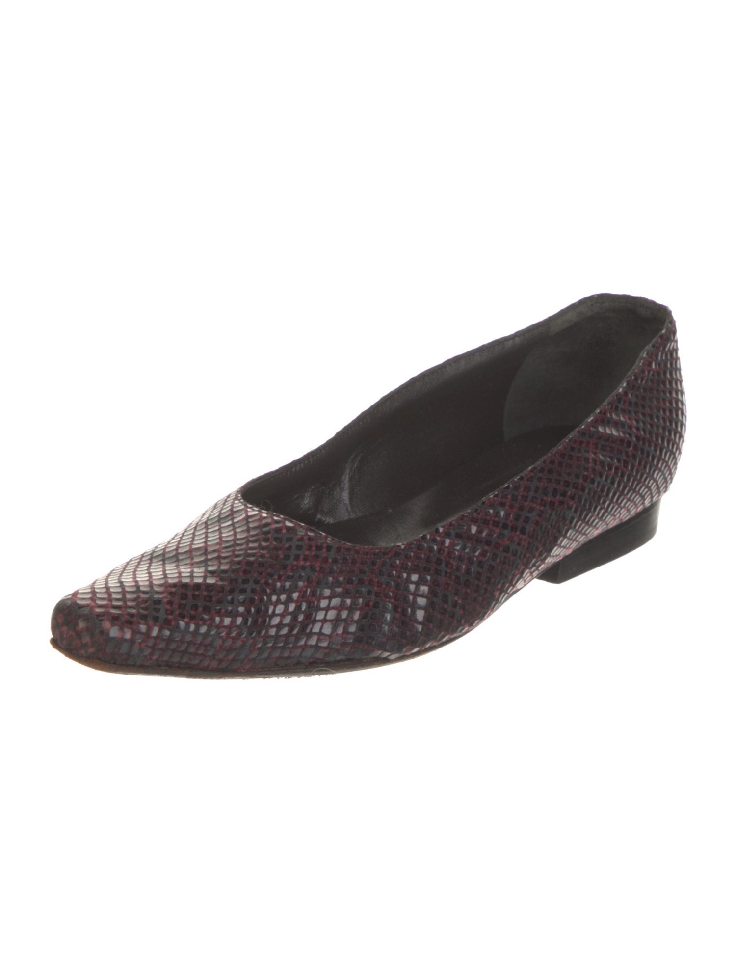 Jet Set Embossed Leather Animal Print Flats