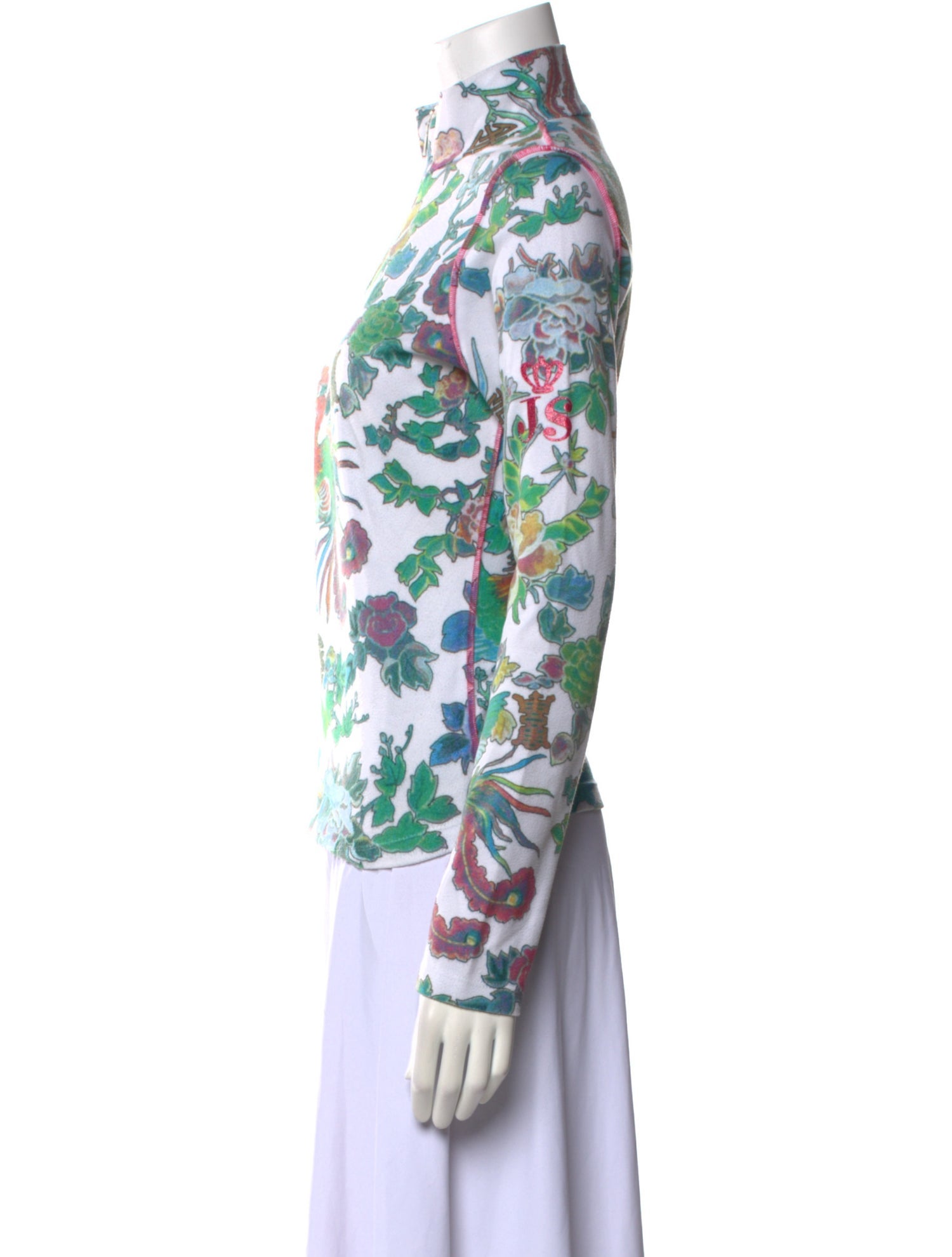 Jet Set Floral Print Mock Neck Sweater