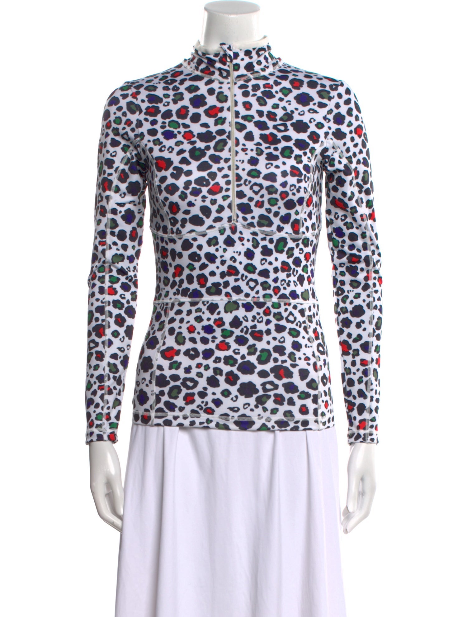 Jet Set Printed Mock Neck Top