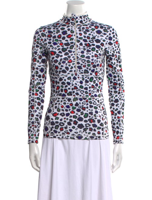 Jet Set Printed Mock Neck Top