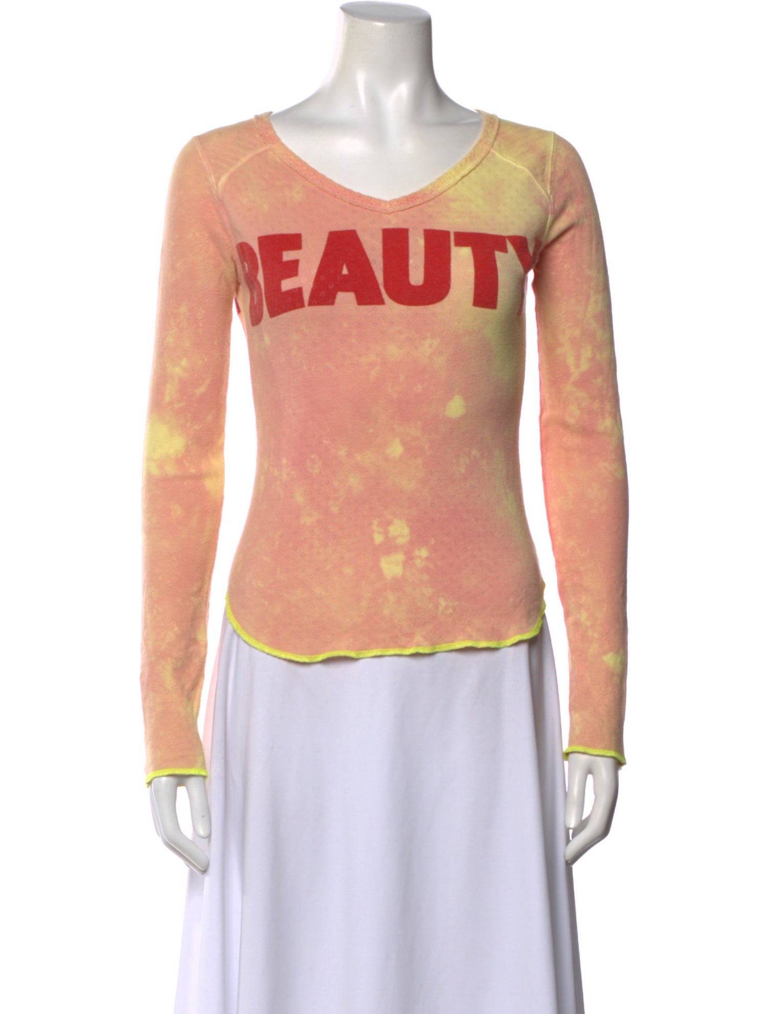 Jet Set Graphic Print V-Neck Top