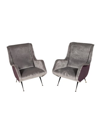 J.F. Chen Pair of Club Chairs