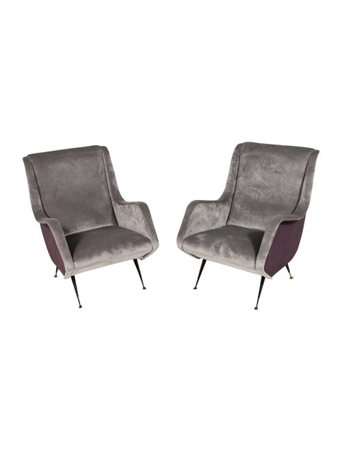 J.F. Chen Pair of Club Chairs
