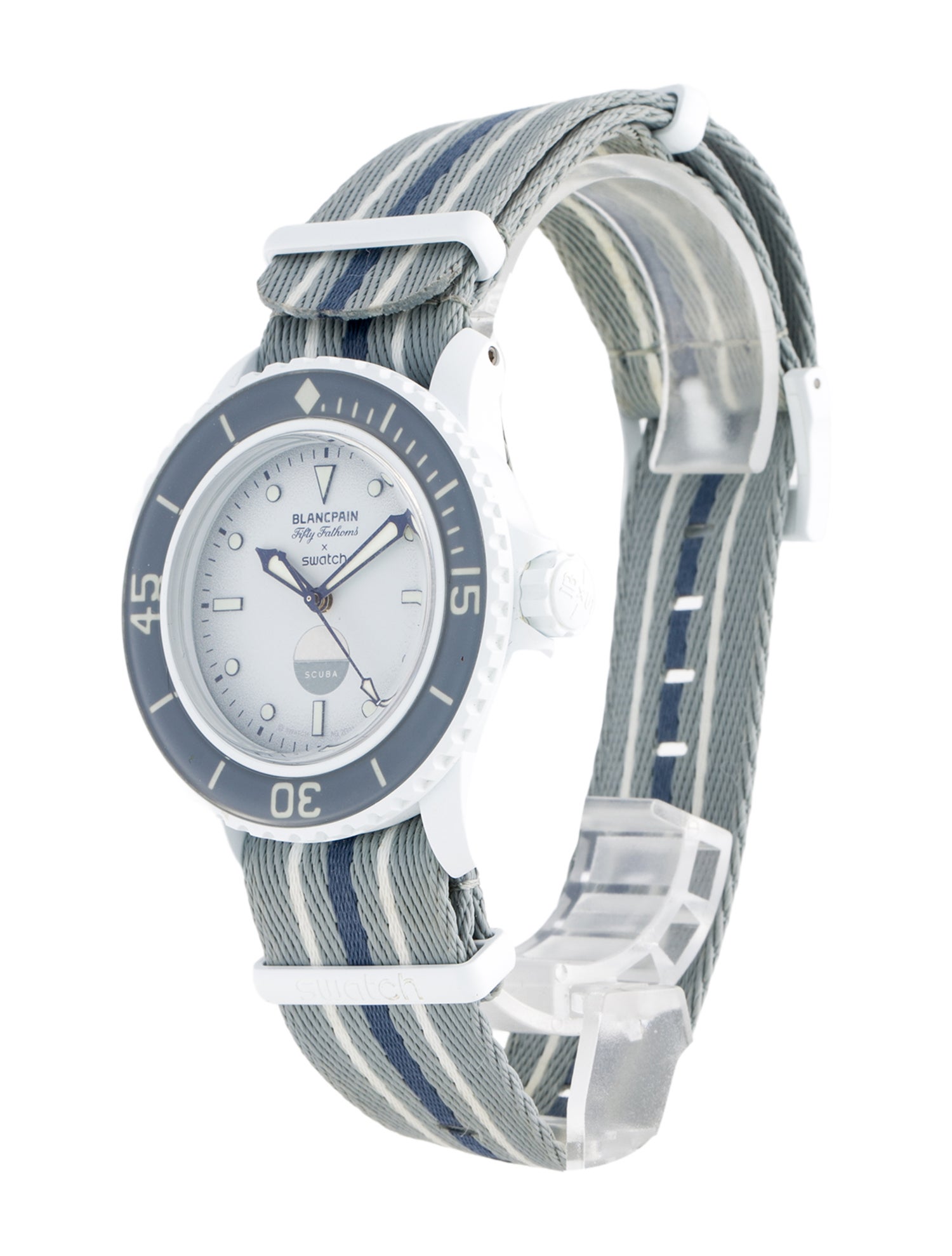 Blancpain X Swatch "Antarctic Ocean" Bioceramic Scuba Fifty Fathoms Watch