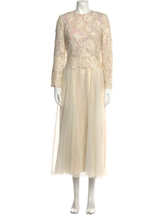 Jeanette for St. Martin Lace Pattern Long Dress