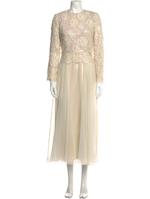 Jeanette for St. Martin Lace Pattern Long Dress