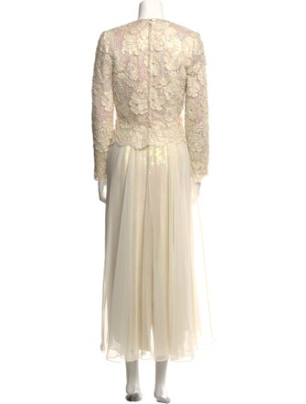 Jeanette for St. Martin Lace Pattern Long Dress