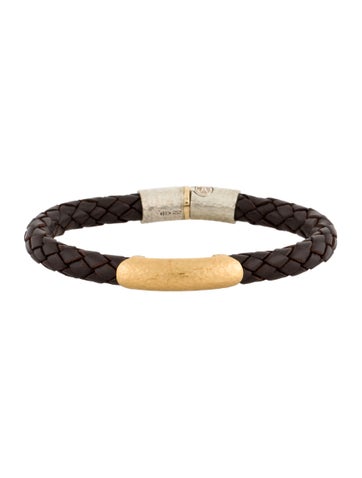 Jorge Adeler Bangle Two-Tone Braided Leather Bracelet
