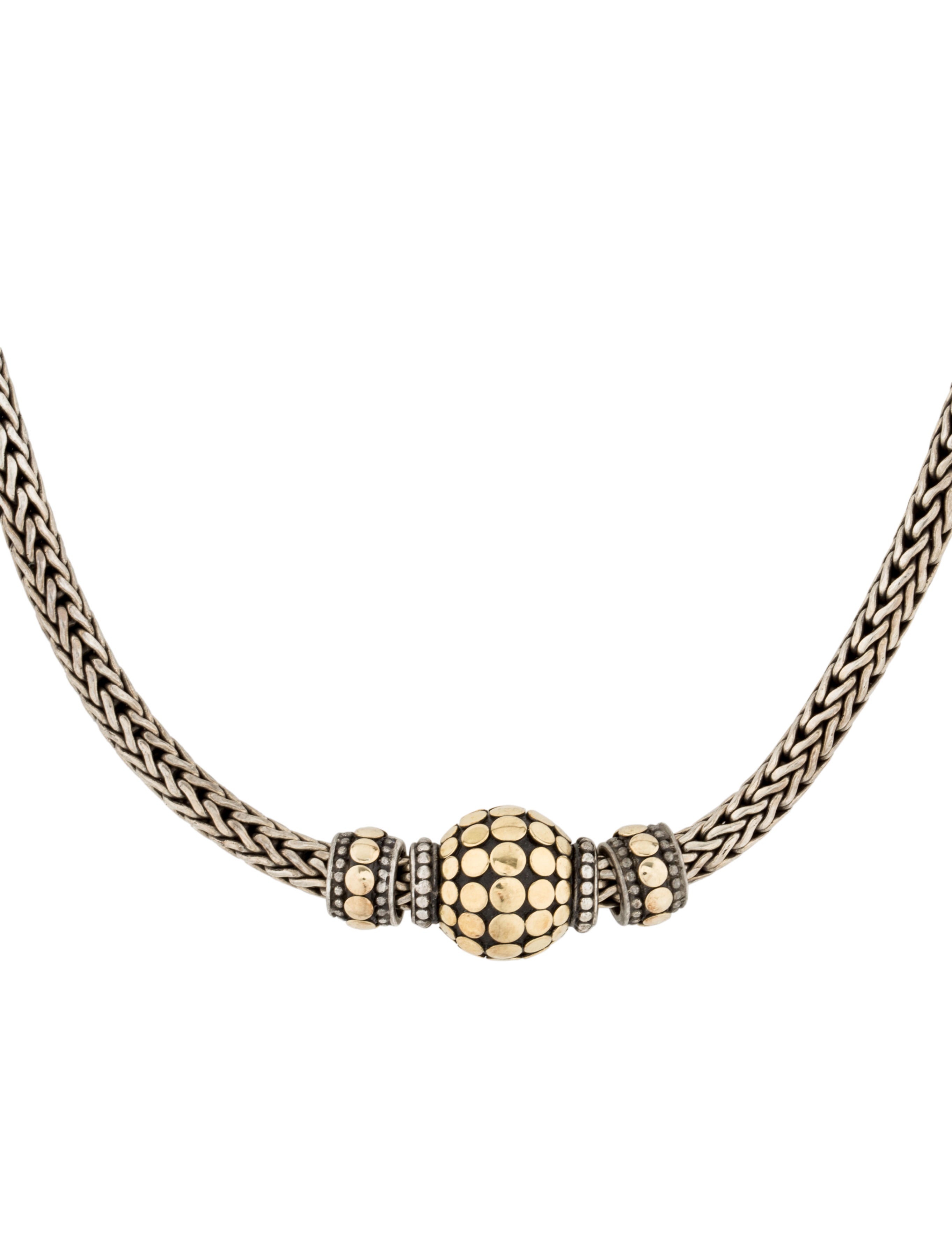 John Hardy Two Tone Slide Pendant Necklace Necklaces JHA24350 The