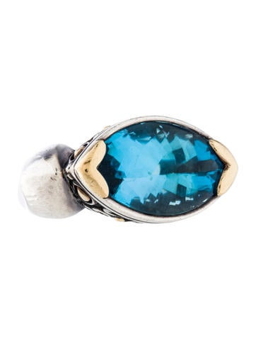 John Hardy Two-Tone Topaz Cocktail Ring