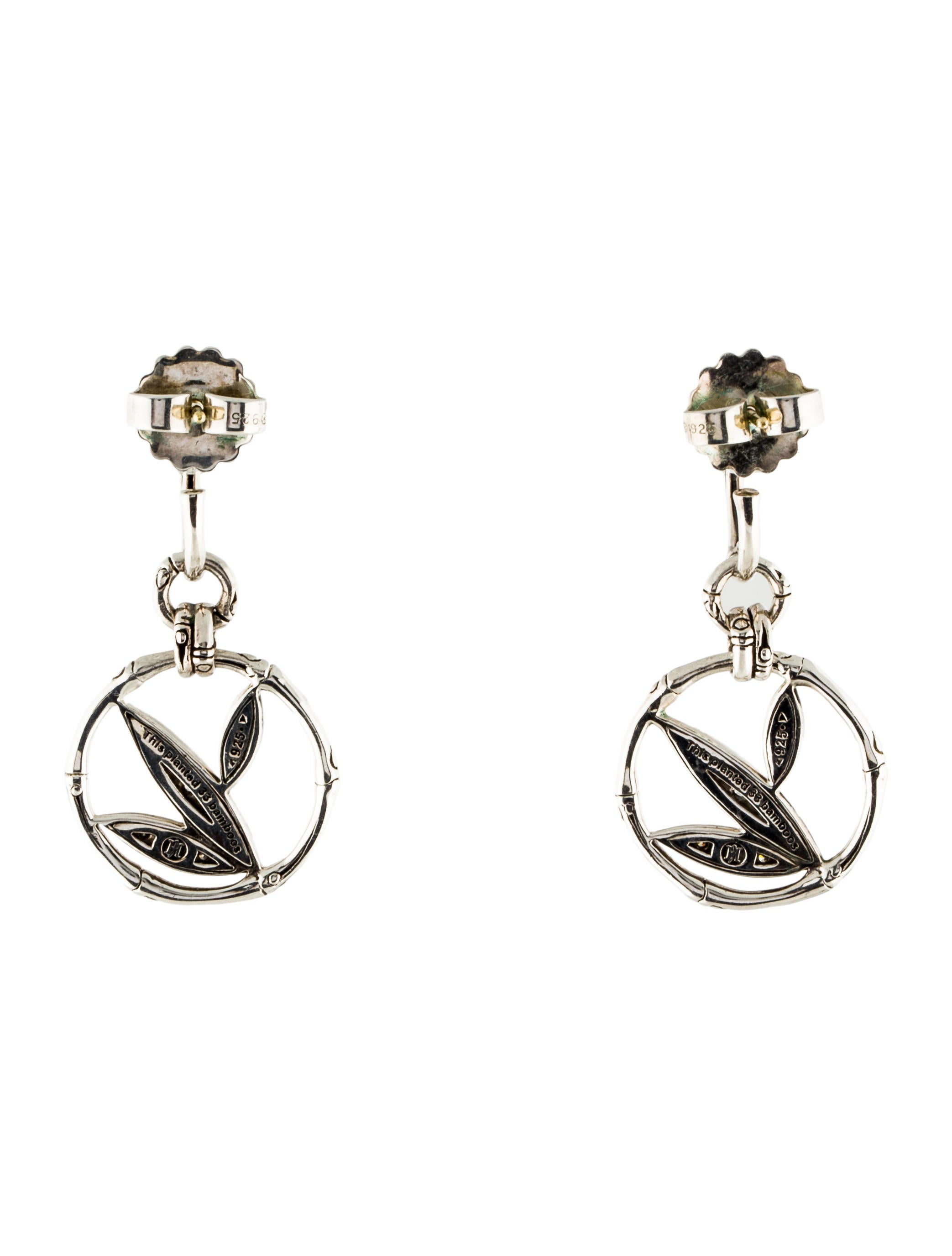 John Hardy Diamond Bamboo Drop Earrings Earrings JHA26890 The