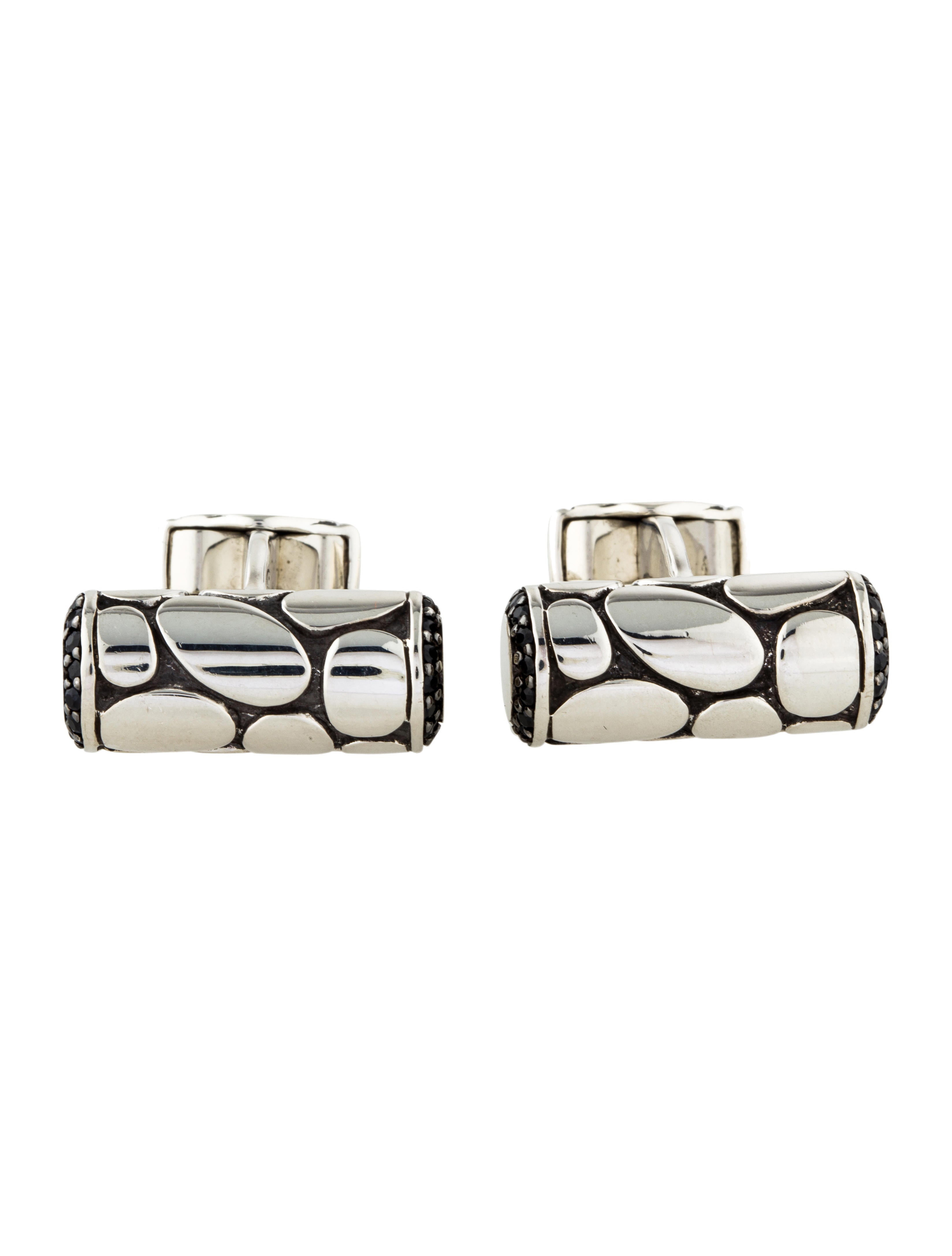 John Hardy Black Sapphire Kali Cufflinks Sterling Silver JHA27347