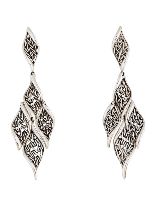 John Hardy Wave Drop Earrings silver