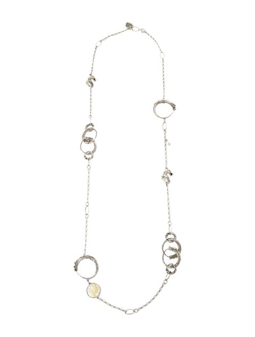 John Hardy Pearl & Mother of Pearl Station Necklac