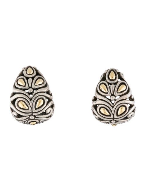 John Hardy Two-Tone Jaisalmer Earclips Silver