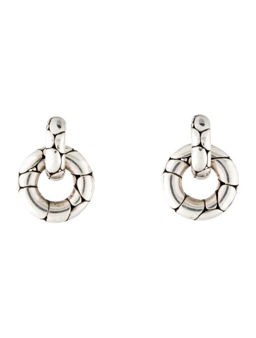John Hardy Kali Small Doorknocker Earrings Silver