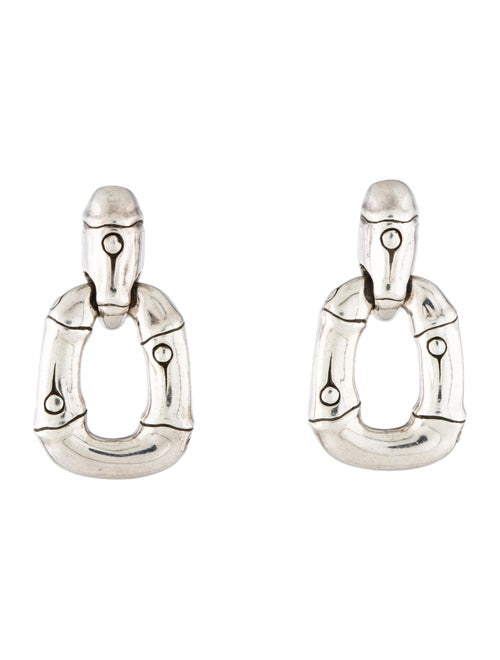 John Hardy Bamboo Doorknocker Earrings Silver