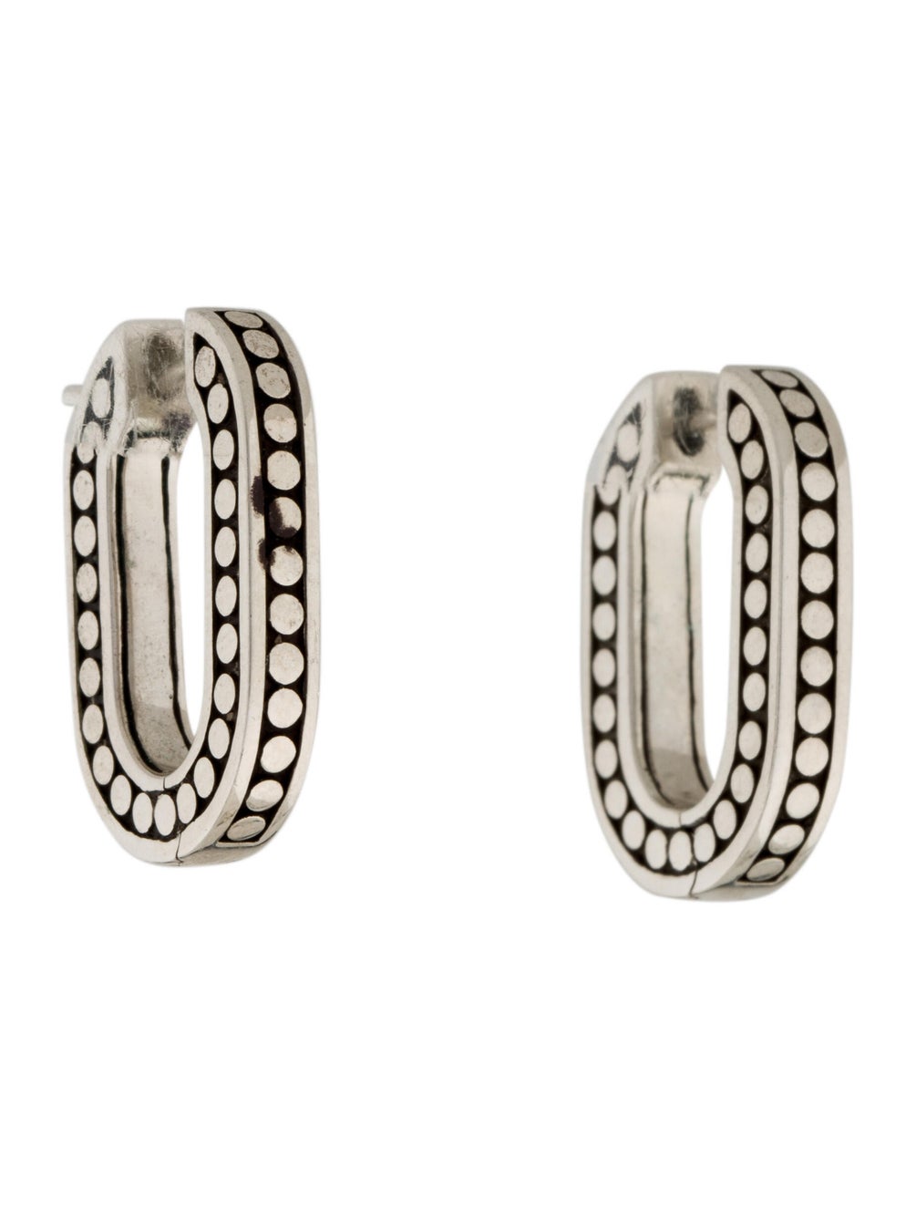 John Hardy Dot Small OvalLink Earrings Sterling Silver Hoop