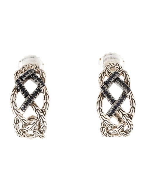 John Hardy Lava Braided Saddle Hoop Earrings