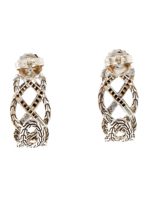 John Hardy Lava Braided Saddle Hoop Earrings