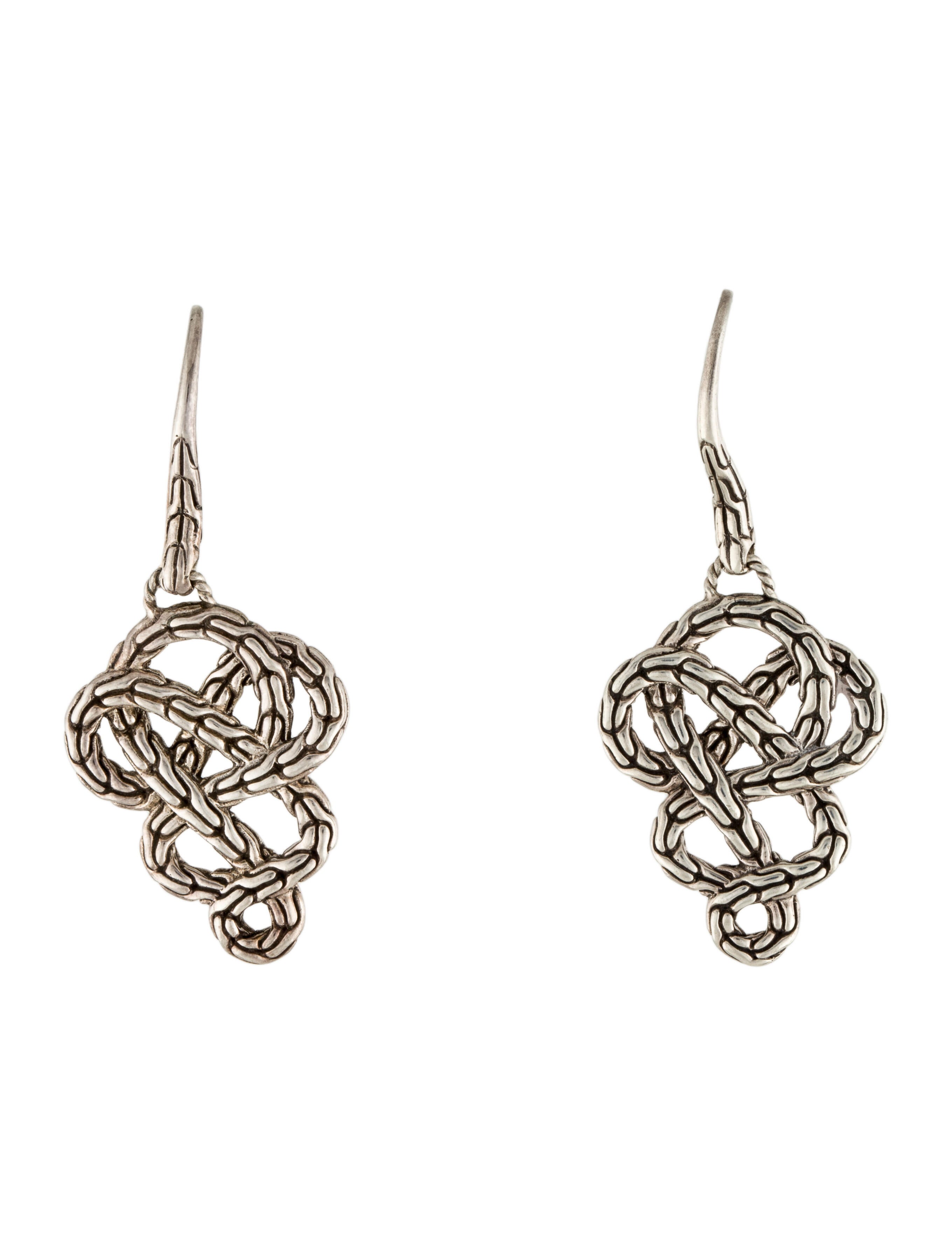 John Hardy Palu Round Drop Earrings Sterling Silver Drop, Earrings