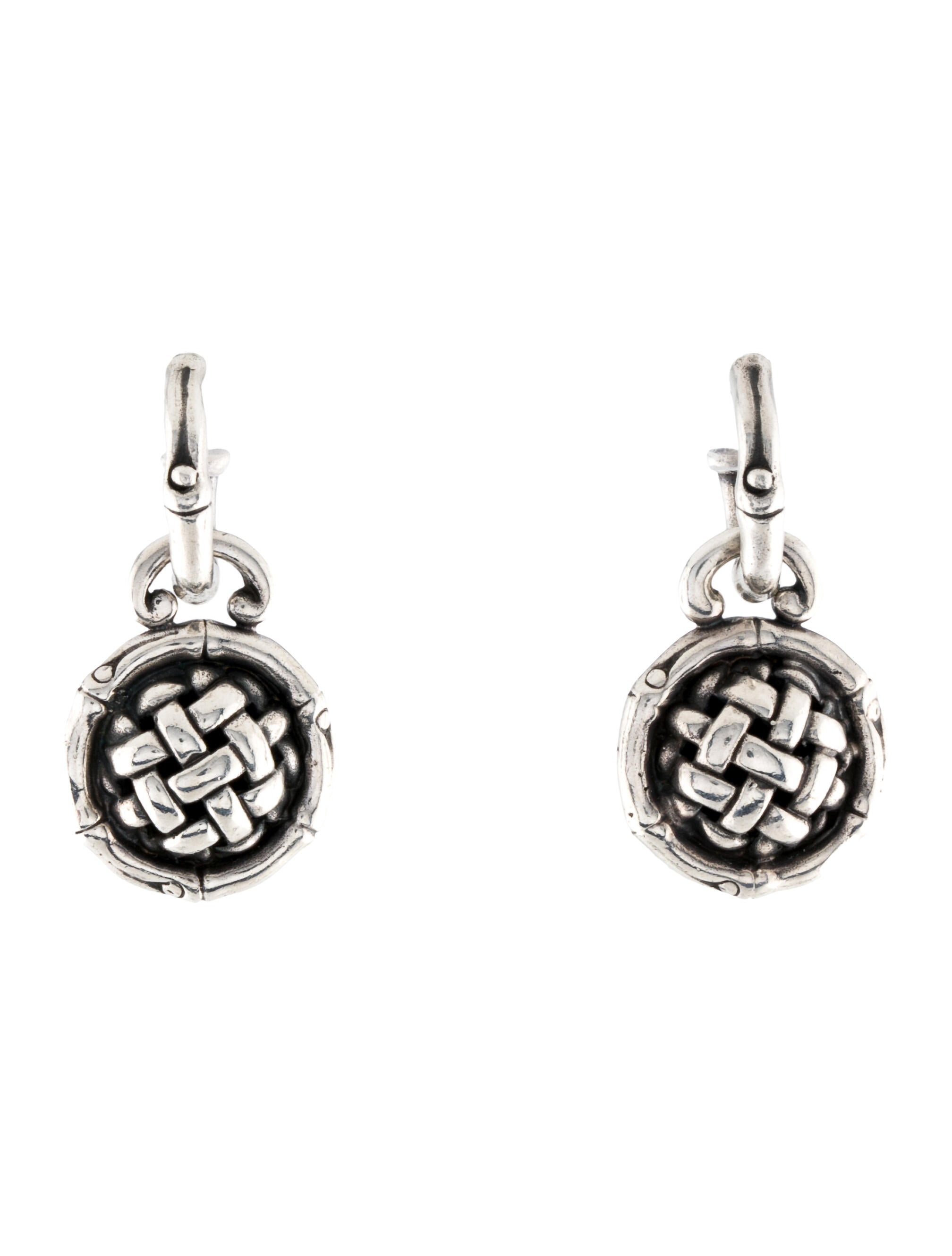 John Hardy Bamboo Drop Earrings Sterling Silver Drop, Earrings