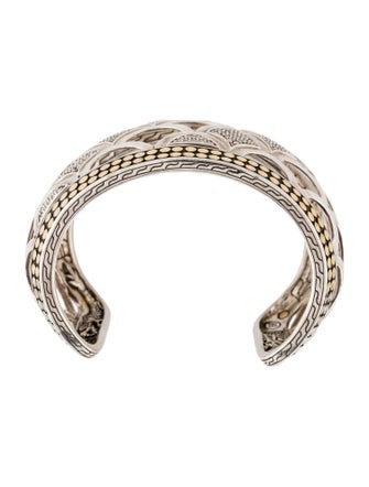 John Hardy 1.86ctw Diamond Naga Scale Open Cuff Bracelet