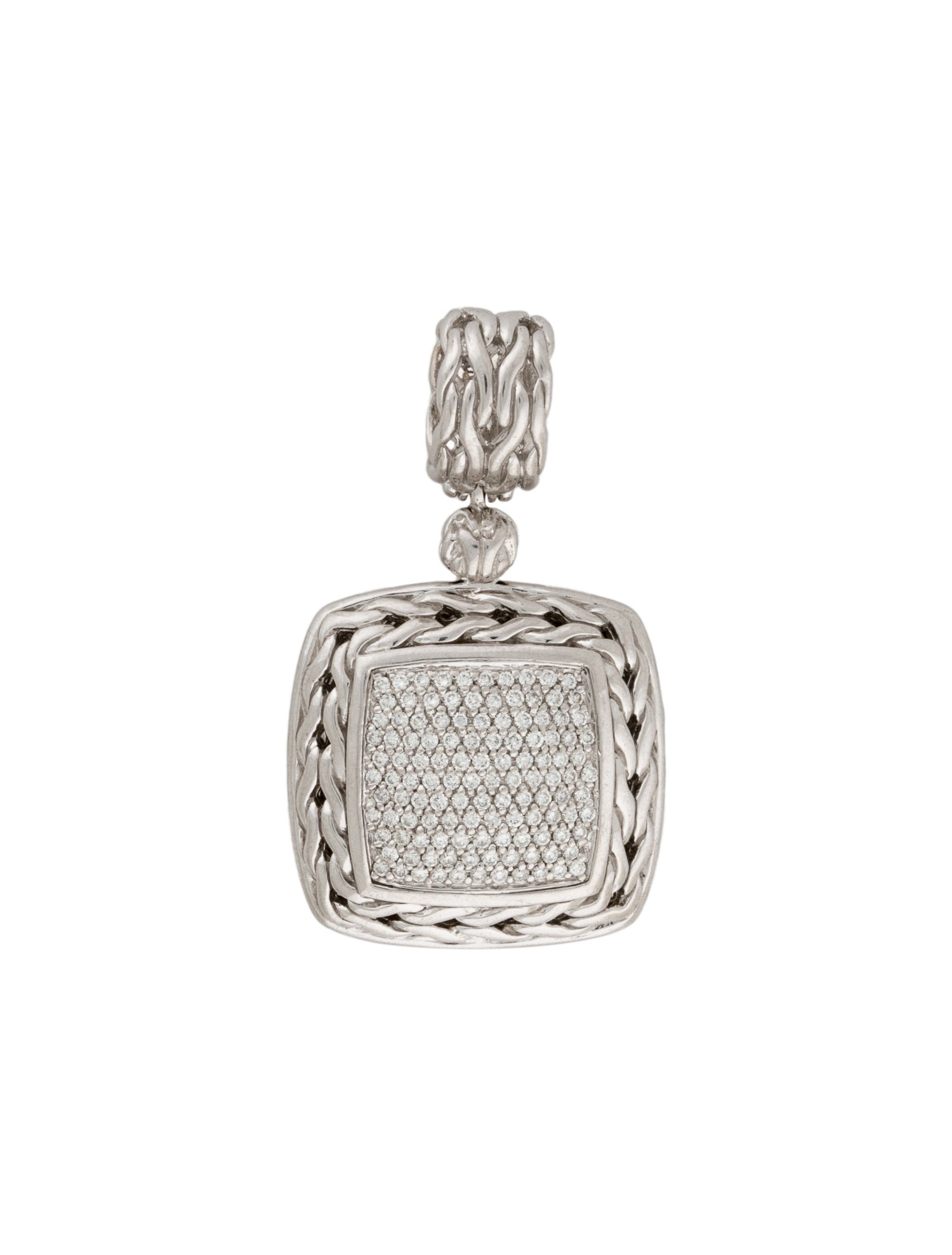 John Hardy Diamond Medium Square Pendant