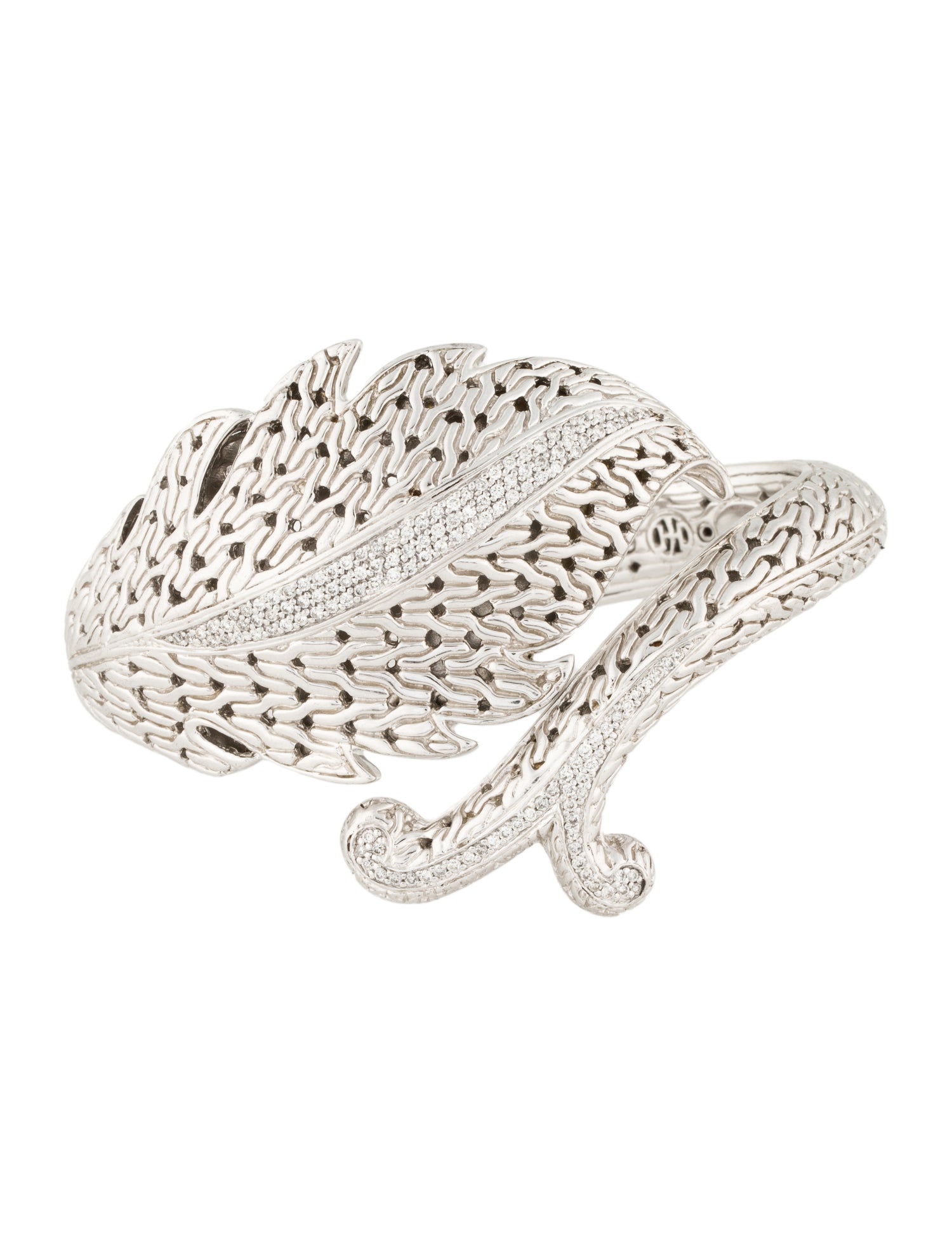 John Hardy Diamond Hinged Bangle Bracelet