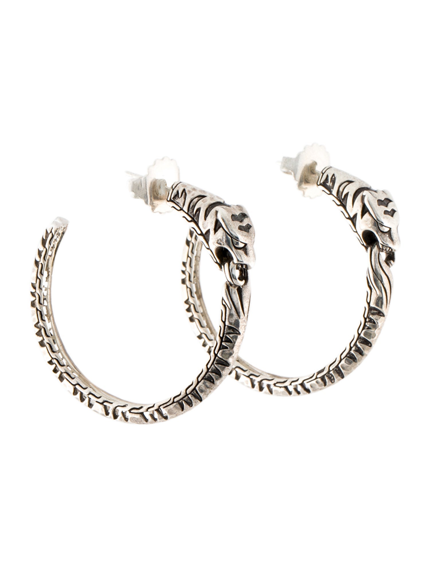 John Hardy Palu Macan Tiger Hoop Earrings