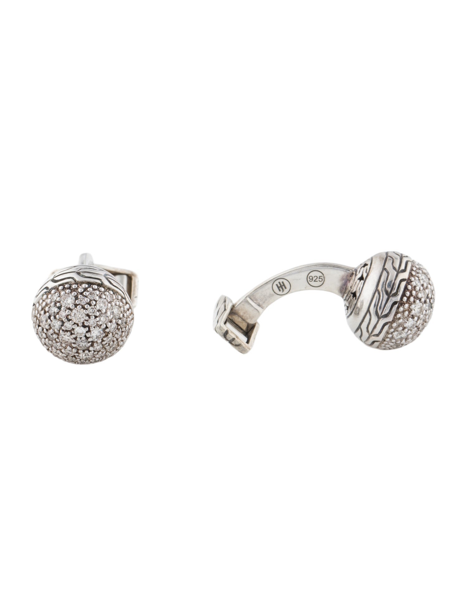 John Hardy 1.76ctw Diamond Ball Cufflinks