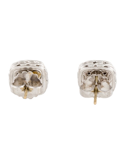 John Hardy Diamond Charved Chain Stud Earrings