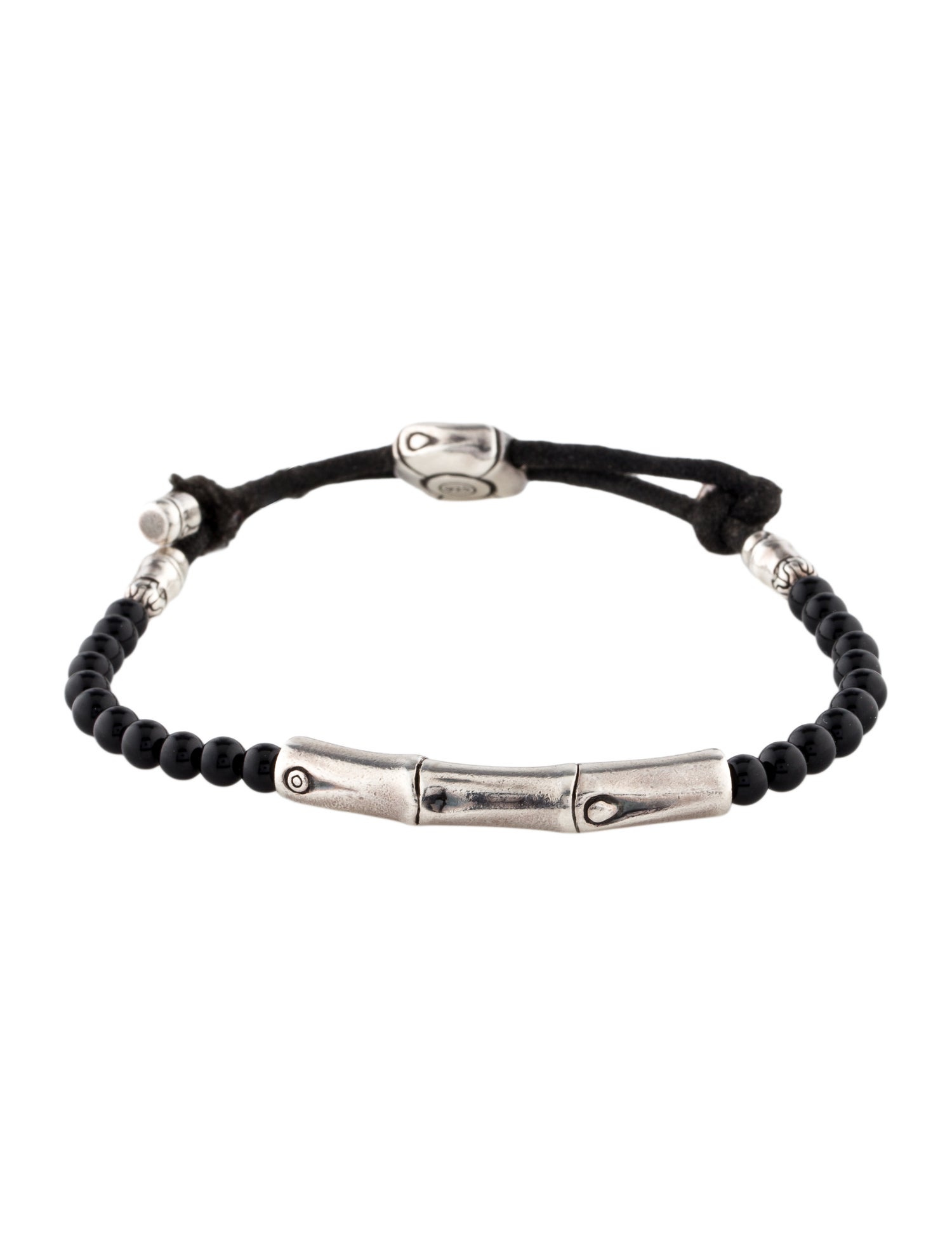 John Hardy Onyx Beaded Bamboo Slider Bracelet