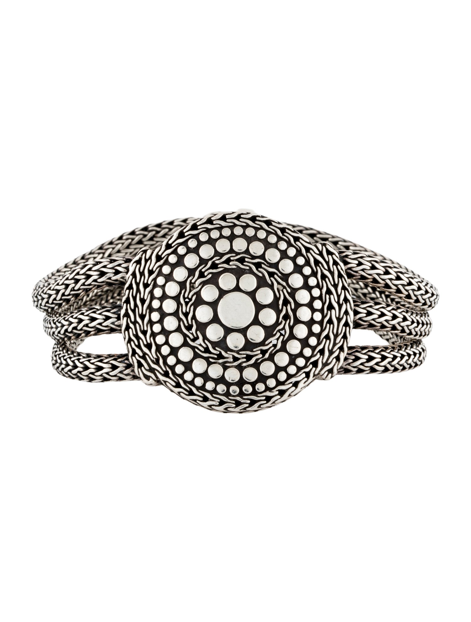 John Hardy Three-Row Dot Medallion Bracelet