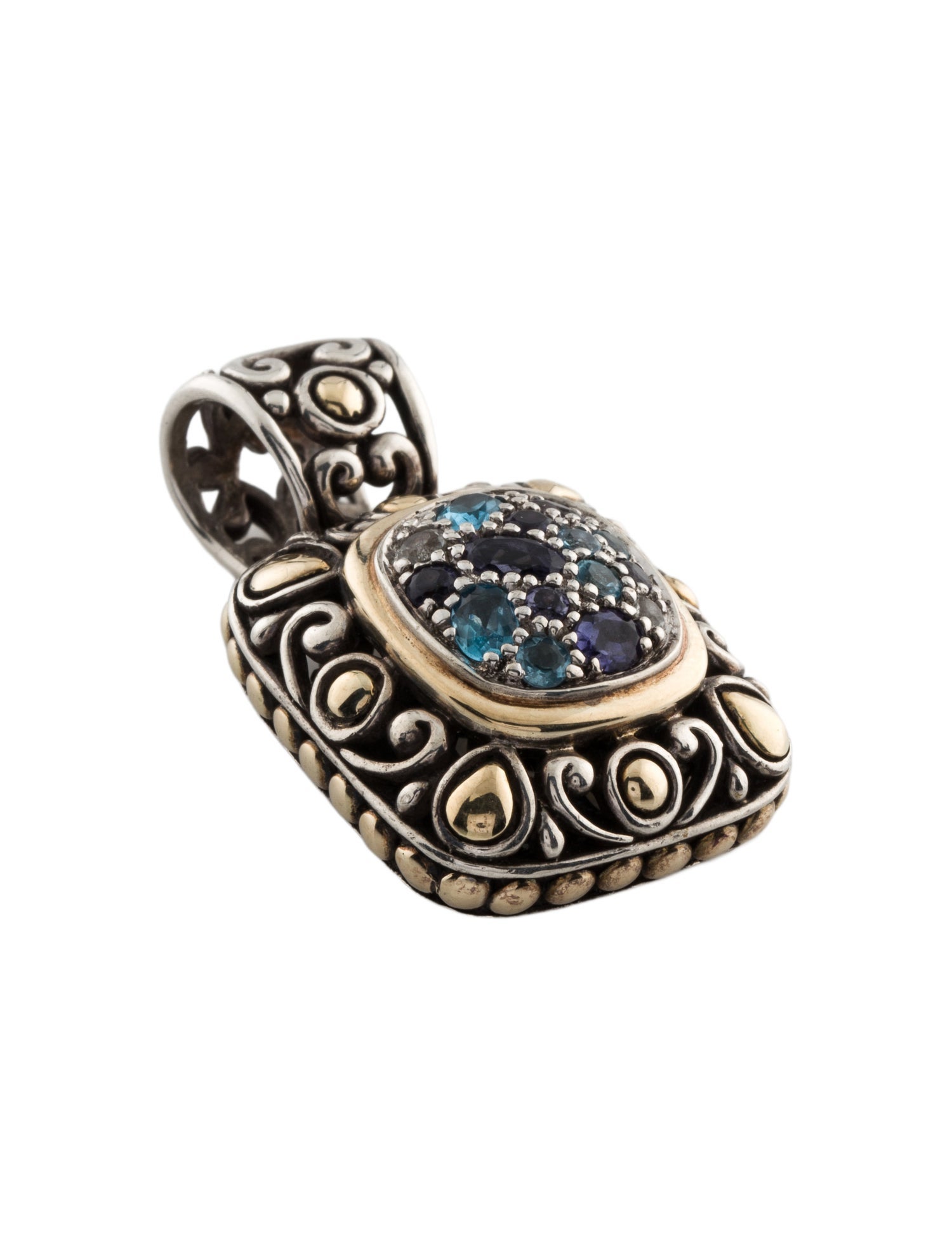 John Hardy Topaz, Aquamarine & Iolite Pendant