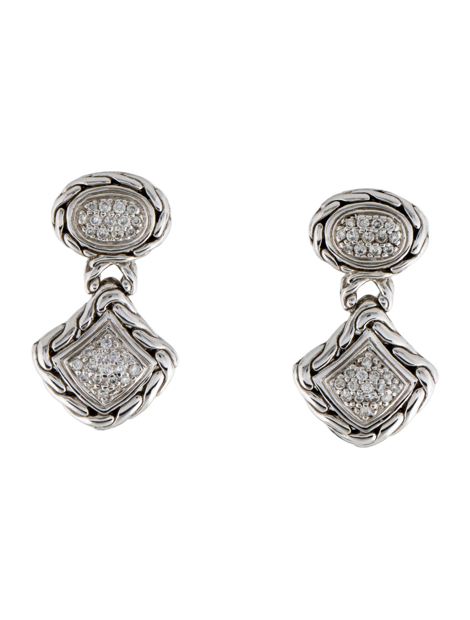 John Hardy Diamond Drop Earrings