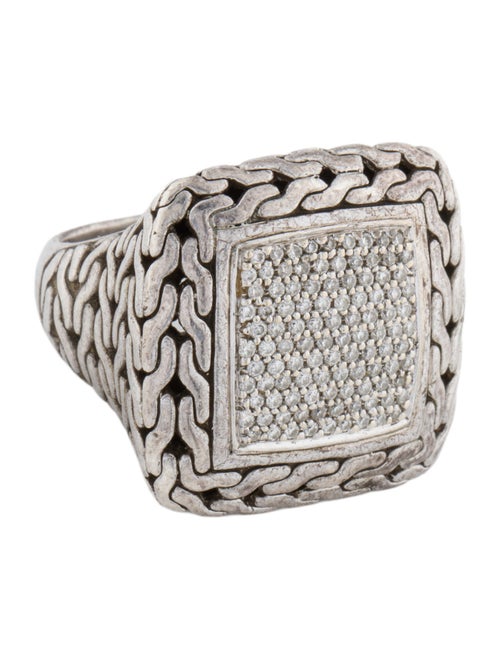 John Hardy Diamond Pave Square Ring