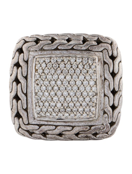 John Hardy Diamond Pave Square Ring