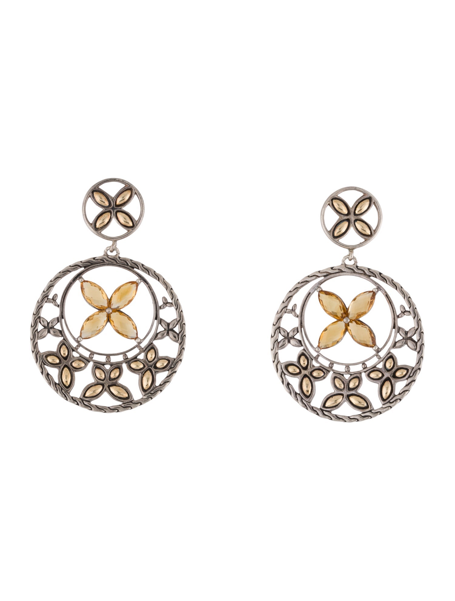 John Hardy Citrine Batu Kawung Drop Earrings