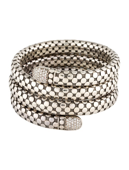 John Hardy Diamond Dot Triple Coil Wrap Bracelet