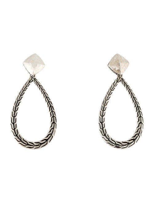 John Hardy Classic Chain Open Teardrop Drop Earrings